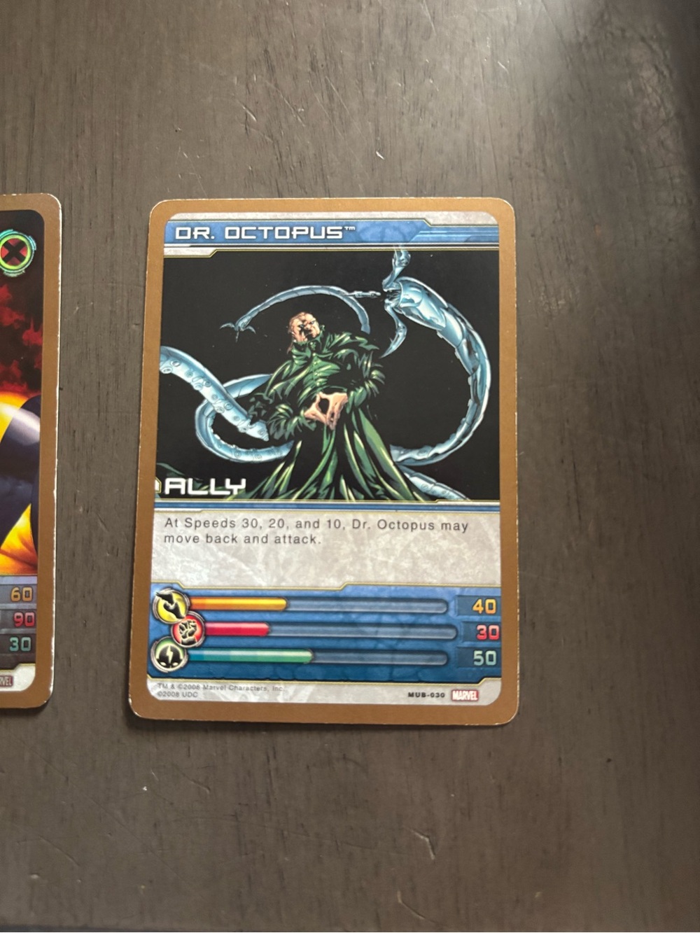 Marvel Dr. Octopus Trading Card - Blue, Green, Gold
